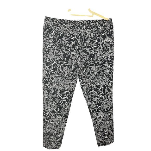 Joseph Ribkoff Black/White Floral Pants Women's Size 16 - Picture 1 of 3